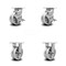 Service Caster 5 Inch V Groove Semi Steel Caster Set with Roller Bearings 2 Brakes 2 Rigid SCC SCC-30CS520-VGR-TLB-2-R520-2 - alternate 1